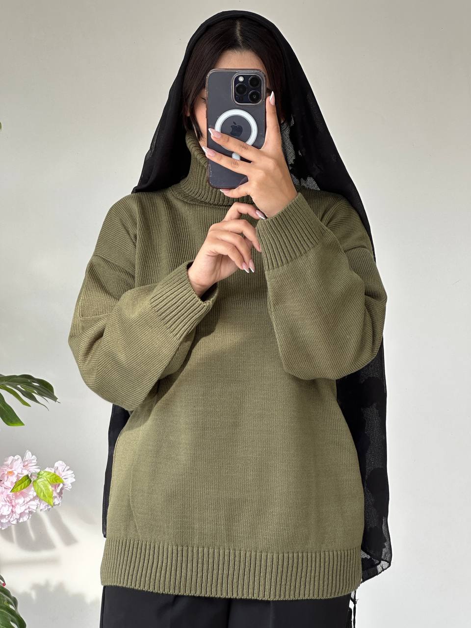 بافت یقه اسکی  زنانه